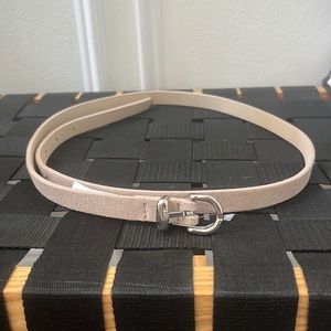 OLD NAVY nude suede belt in size M/L. Roughly 40 inches from tip to buckle. NWOT